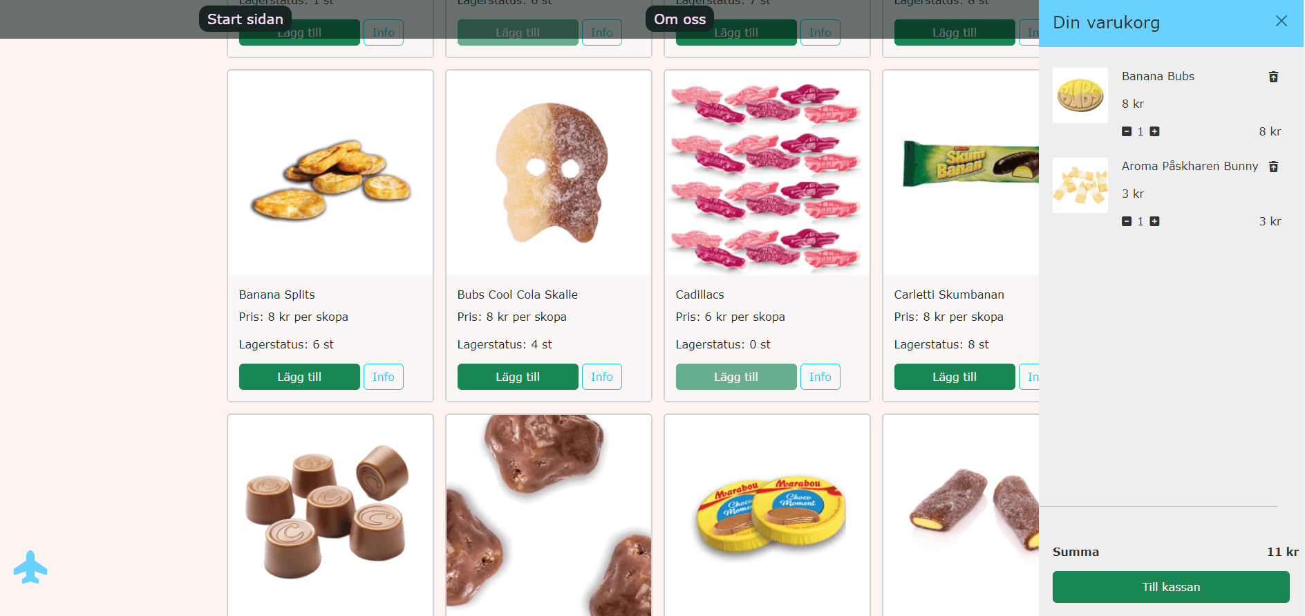 browsing view of candy store