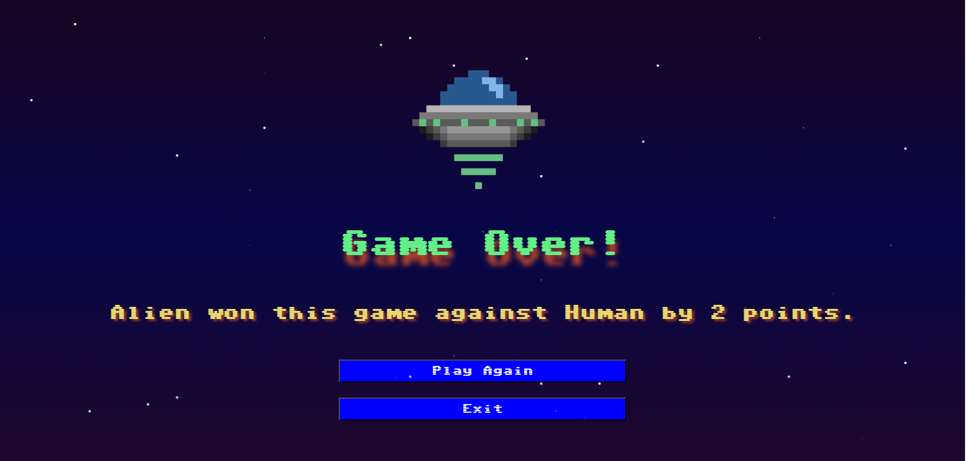 View when the game of alien game is done